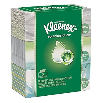 Amazon.com: Kleenex Lotion Facial Tissue 3 Pk x 120 Count